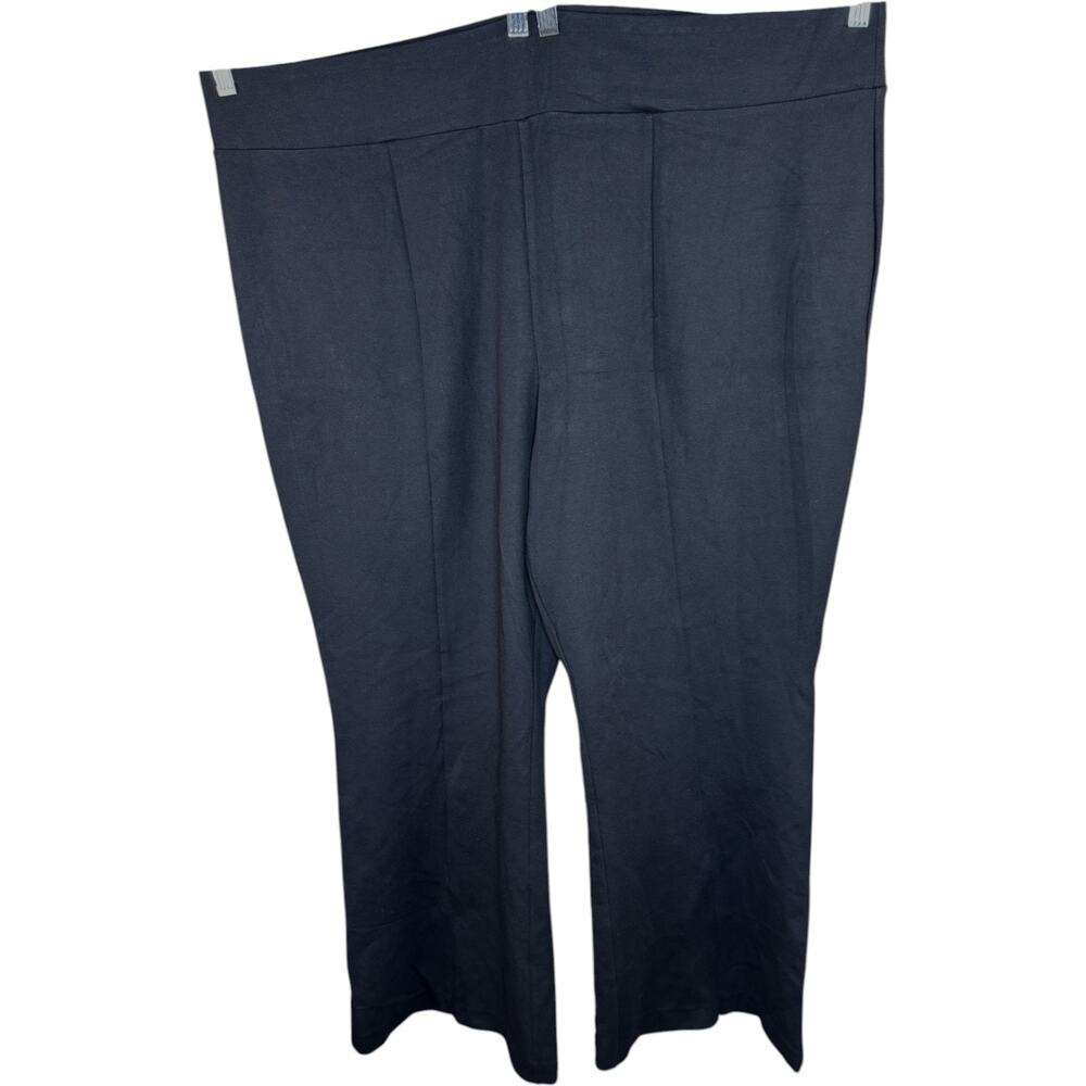 WynneLayers Black‎ Straight Leg Pants Women's 3X Rayon Blend Stretch Comfort
